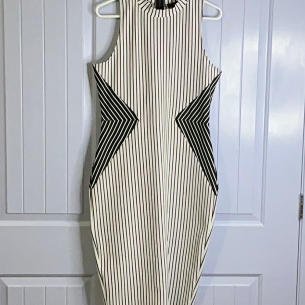 NWT Material Girl Cambridge Sheath Midi Dress in Cloud Dancer Combo, Size XL